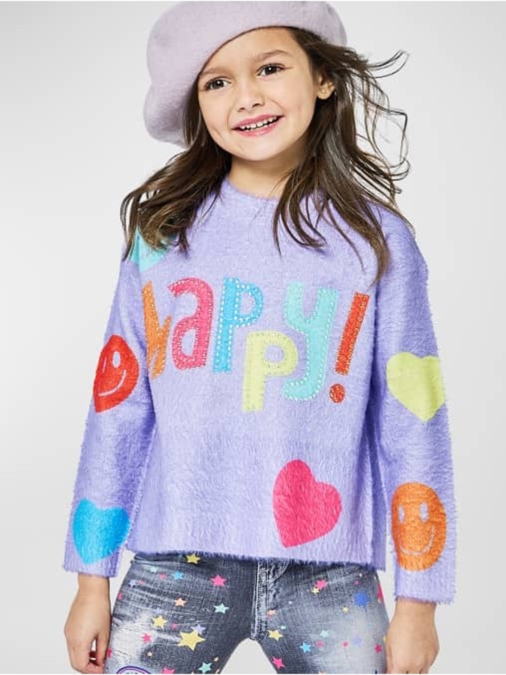 Hannah Banana
Girl's Happy Sweater W/ Multicolor Patches